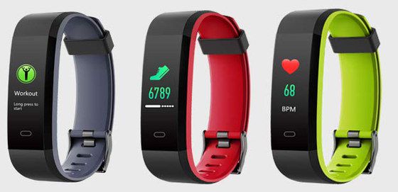 Yamay HR Monitor Smart Watch Wearable Heart Rate Monitor In Red, Yellow And Blue